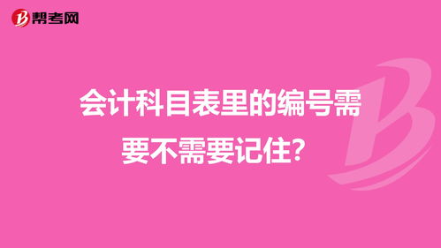 会计科目需要记忆编号吗