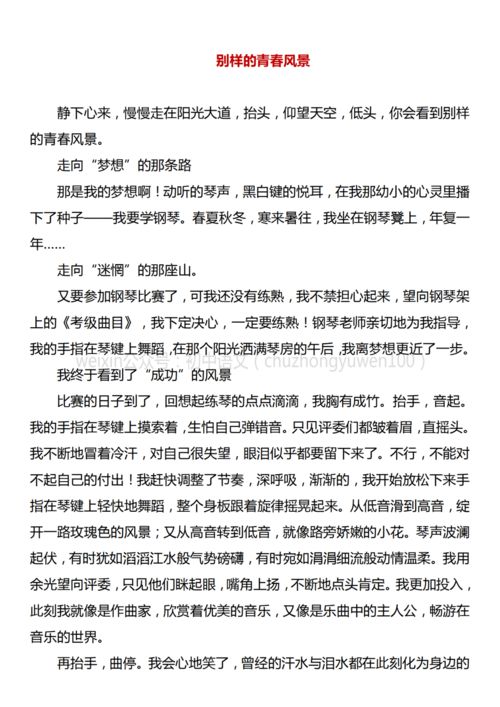 关于青春校园的满分作文